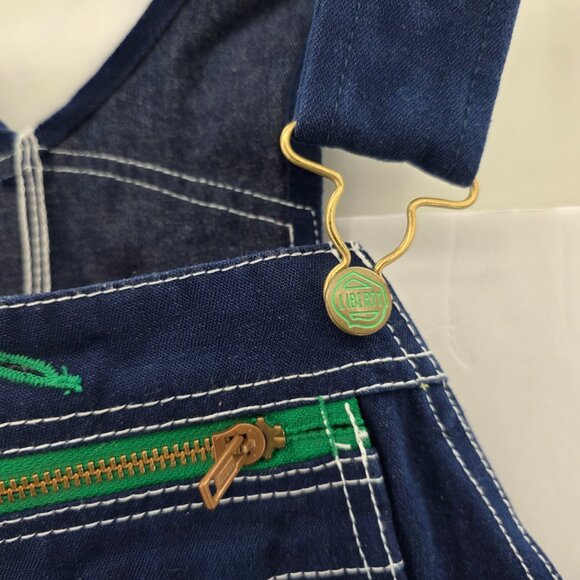 VTG Liberty Mens Overalls Denim Blue Bib Workwear 34x34 USA Farmer Rancher Chore - Picture 7 of 12